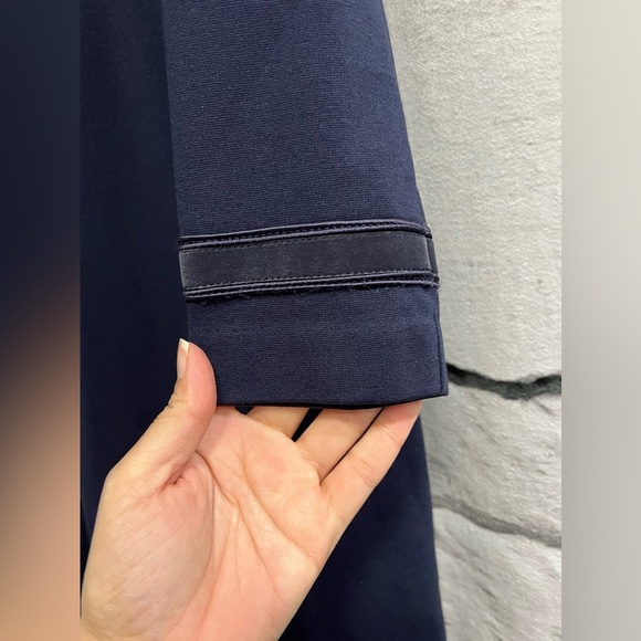 Boden Gisele Navy Blue Ponte Velvet Embellished Sheath Dress Red Classic Capsule - Picture 6 of 8